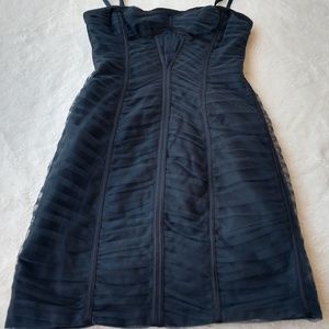 BcbgMaxazria netted Lined Black Dress Sz 2